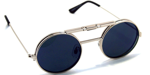 Lennon Flip Up Silver / Blue Mirror